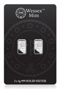 Wessex Mint Panda 2 x 1g Silver .999 Fine Bullion Bars (2g Total)