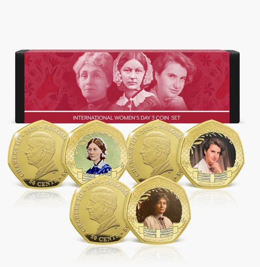 International Women's Day 2025 Coin Box Set Edition 24k gold plated limited to 99 pieces