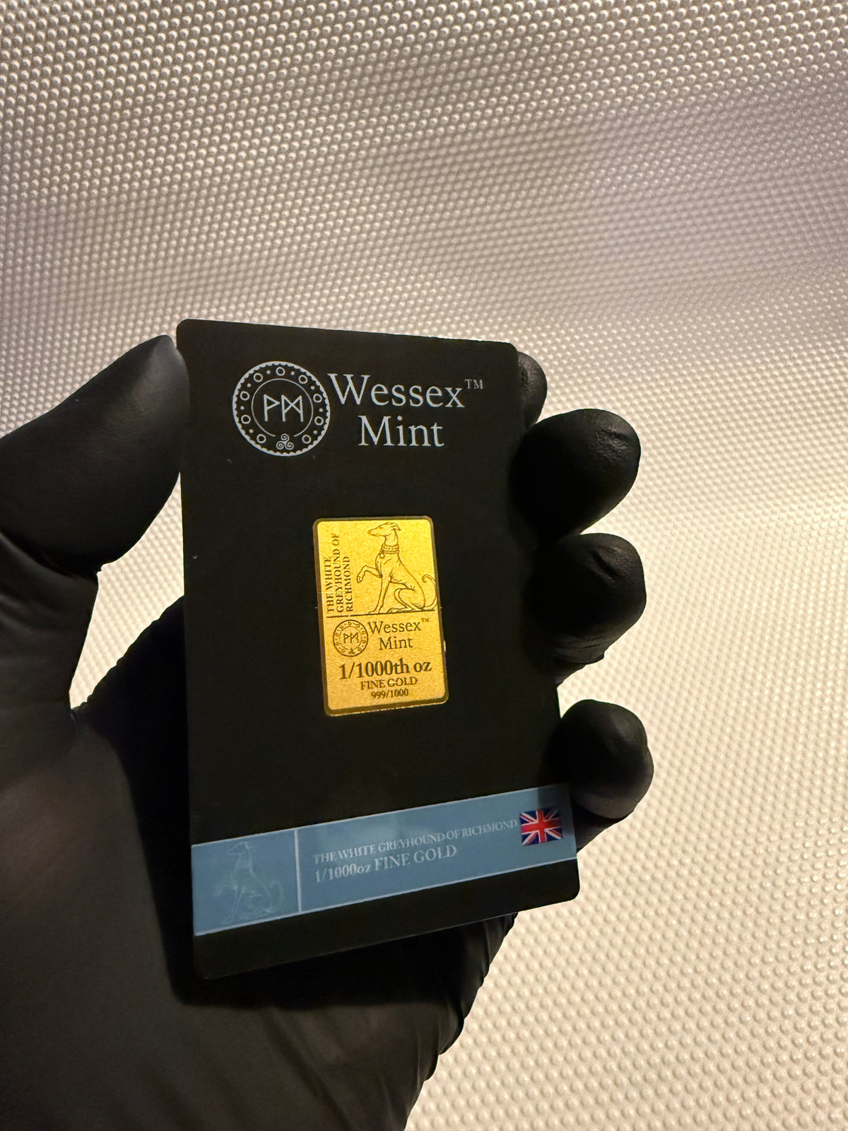 Wessex Mint The White Greyhound of Richmond 1/1000th oz 24k Fine Gold Bar