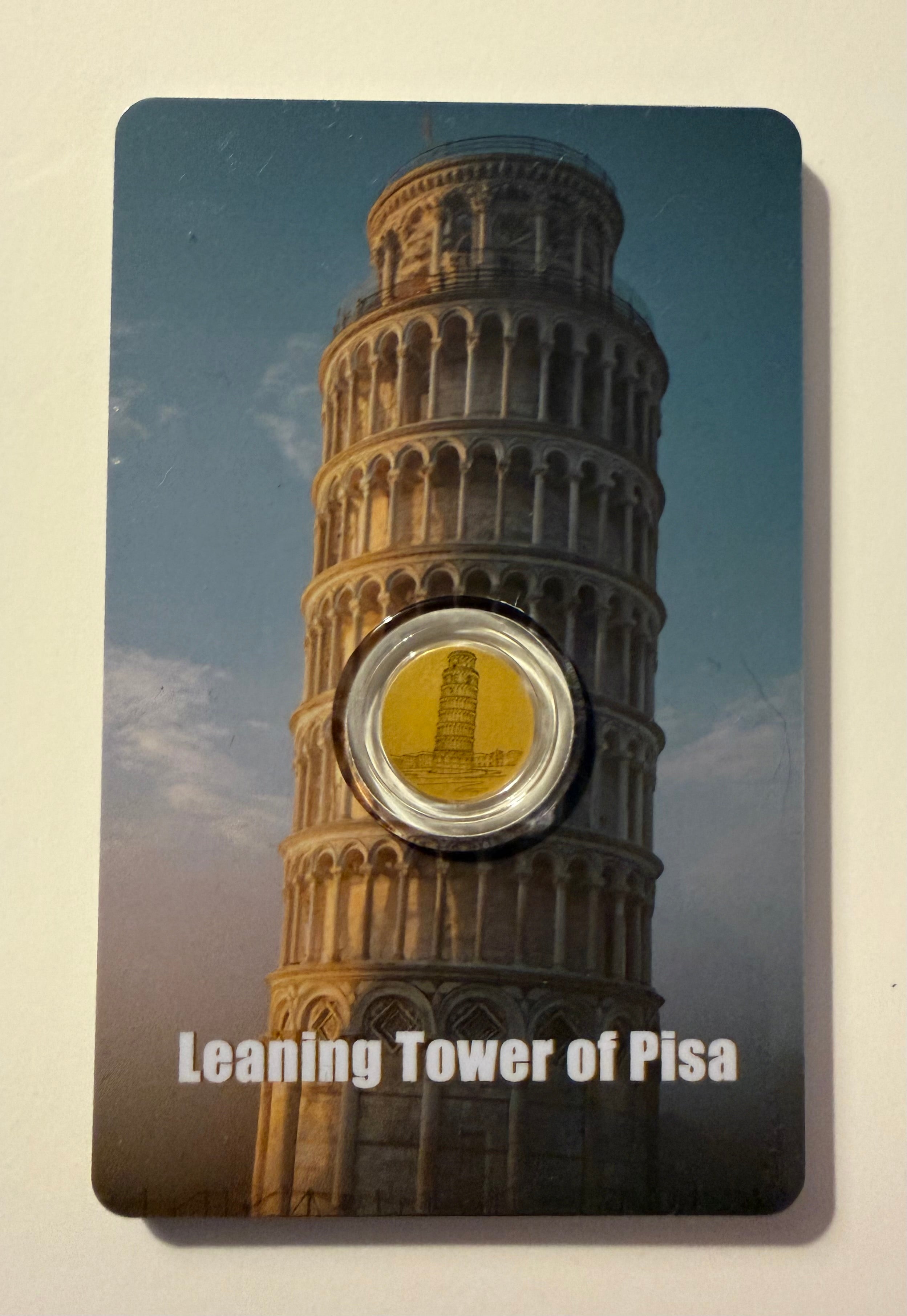 Leaning tower of Pisa 24k gold 1/1000th oz