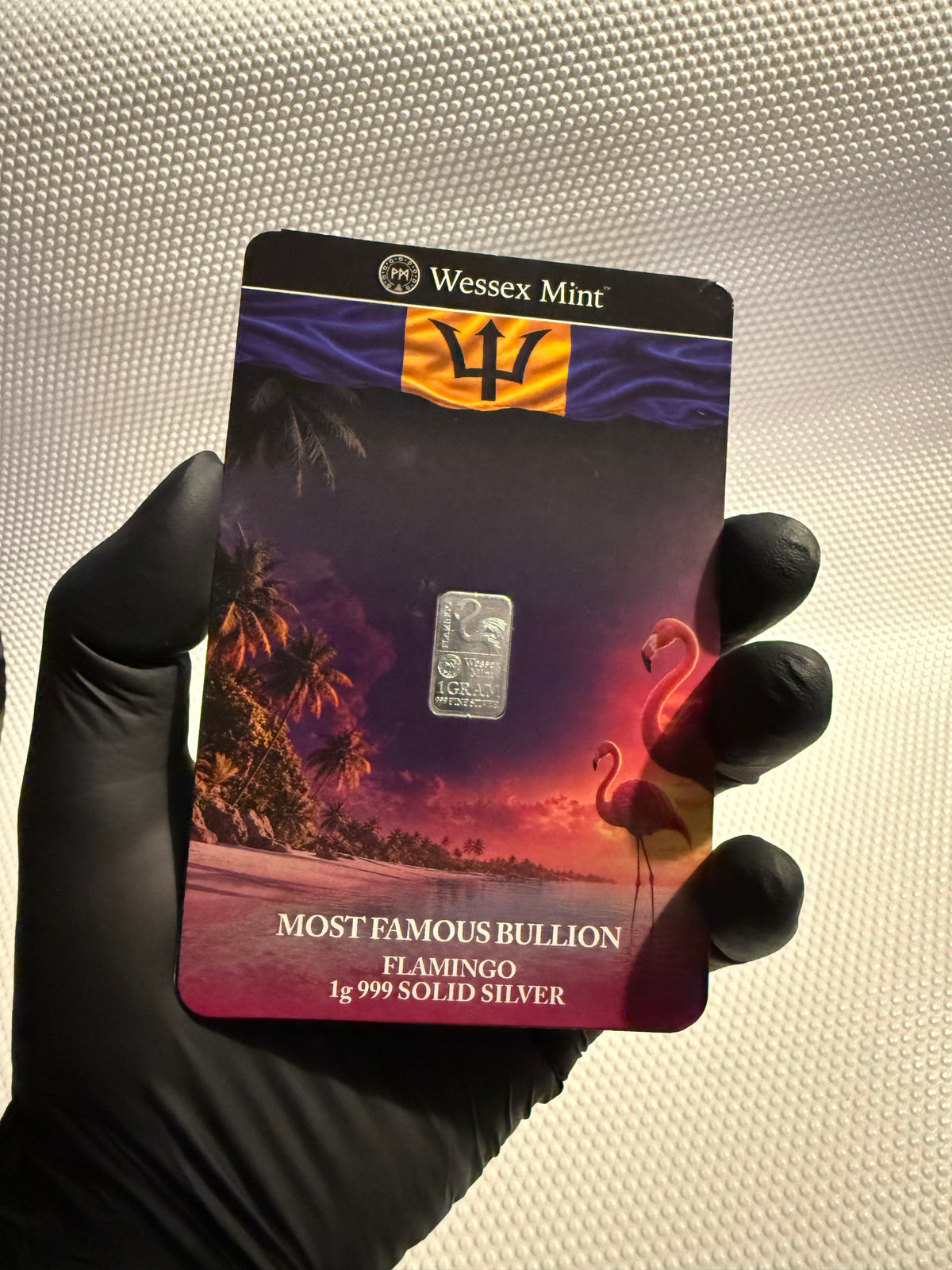 Wessex Mint 1g Silver .999 Fine Bullion Bar - Flamingo Design