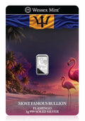 Wessex Mint 1g Silver .999 Fine Bullion Bar - Flamingo Design
