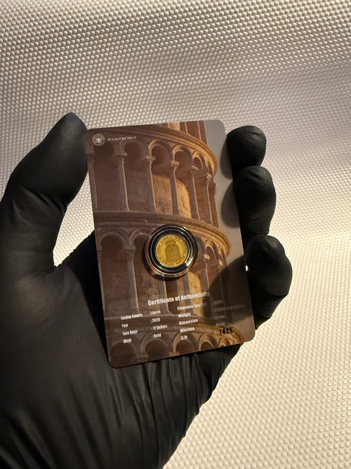 Leaning tower of Pisa 24k gold 1/1000th oz