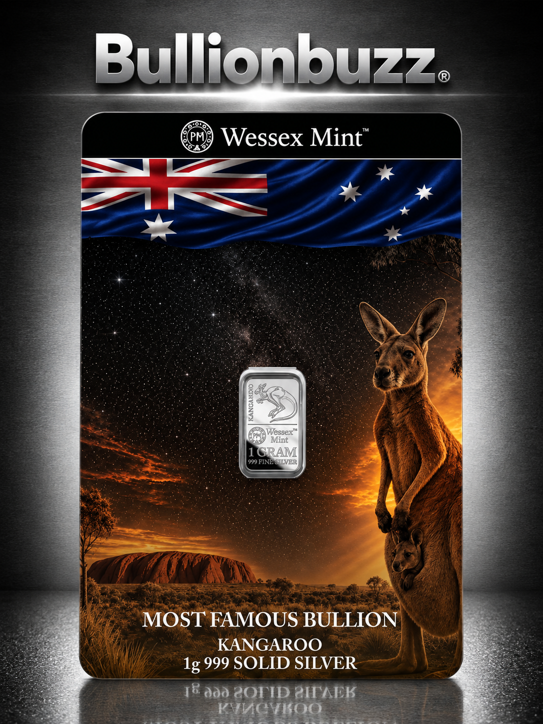 Wessex Mint Kangaroo 1g Silver .999 Fine Bullion Bar