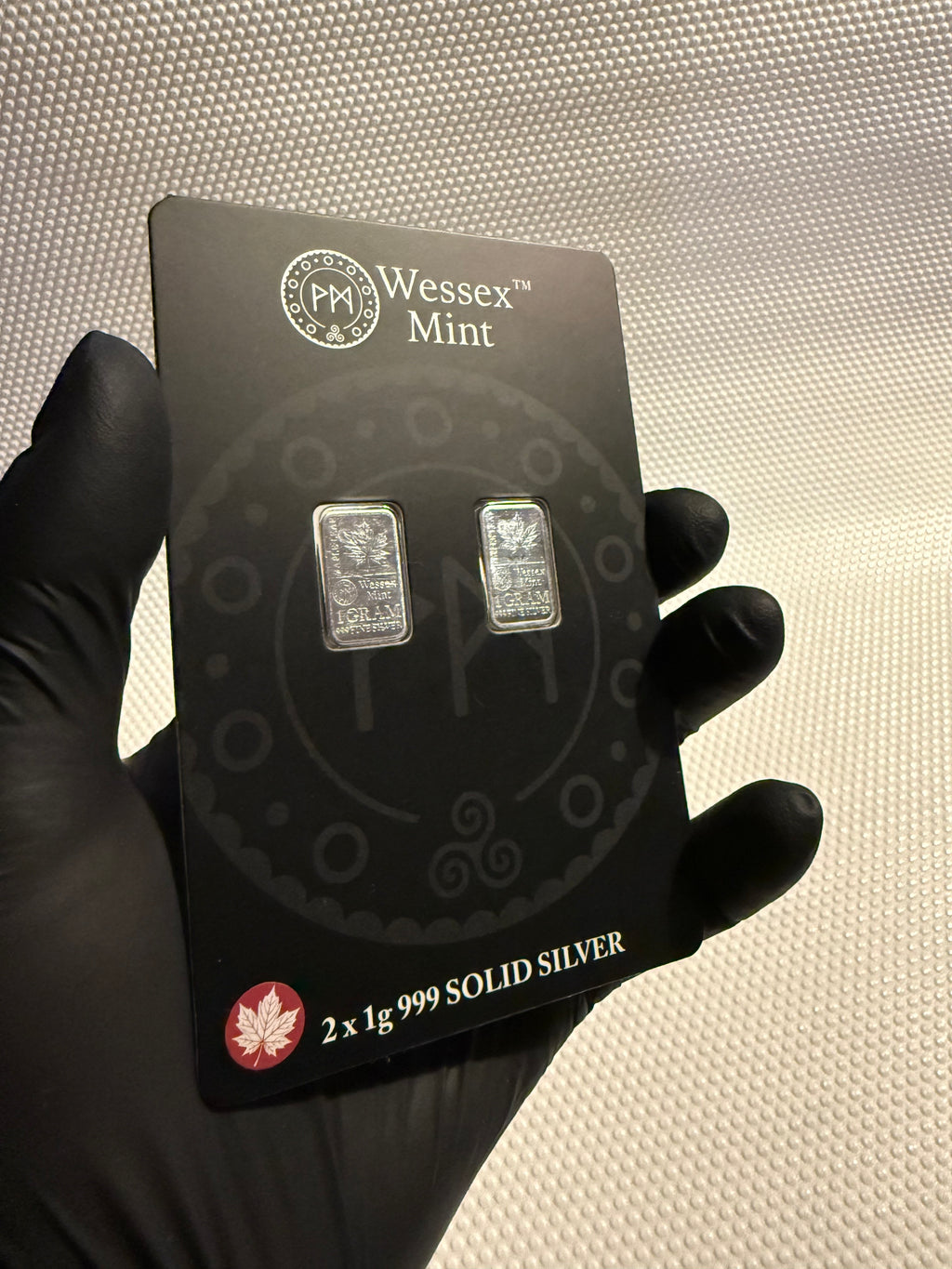 Wessex Mint maple leaf 2 x 1g Silver .999 Fine Bullion Bars