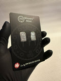 Wessex Mint maple leaf 2 x 1g Silver .999 Fine Bullion Bars