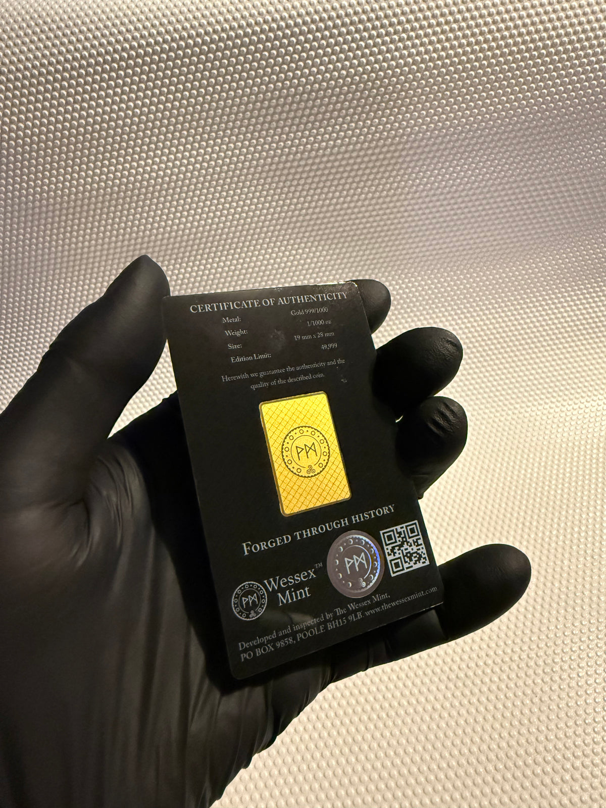Wessex Mint The Unicorn of Scotland
1/1000th oz 24k Fine Gold Bar